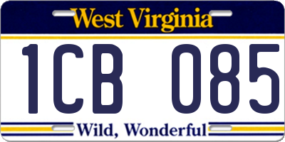WV license plate 1CB085