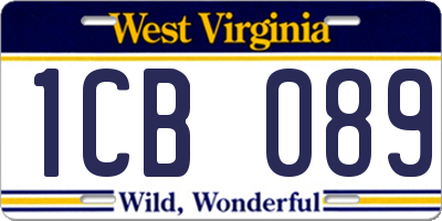 WV license plate 1CB089