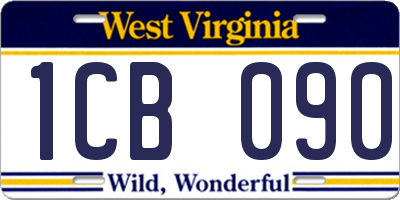 WV license plate 1CB090