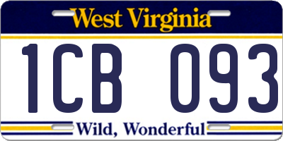 WV license plate 1CB093