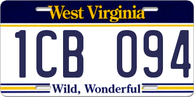 WV license plate 1CB094