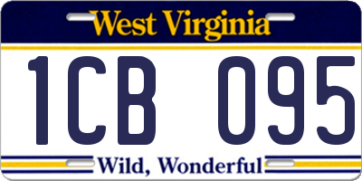 WV license plate 1CB095