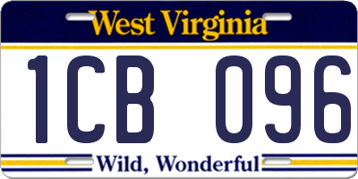 WV license plate 1CB096