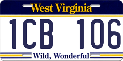 WV license plate 1CB106