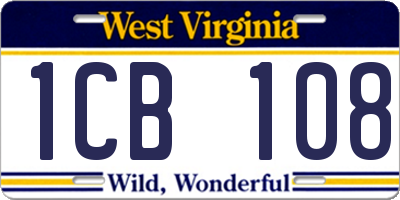 WV license plate 1CB108