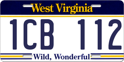 WV license plate 1CB112