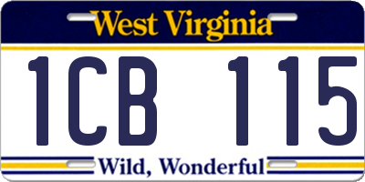 WV license plate 1CB115