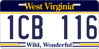 WV license plate 1CB116