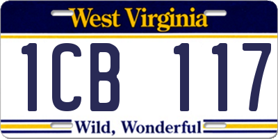 WV license plate 1CB117