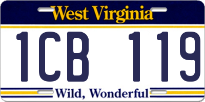 WV license plate 1CB119