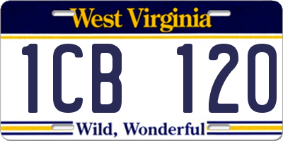 WV license plate 1CB120