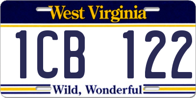 WV license plate 1CB122