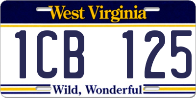 WV license plate 1CB125