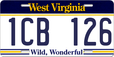 WV license plate 1CB126