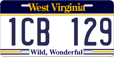 WV license plate 1CB129