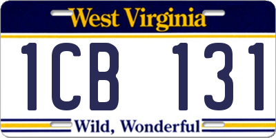 WV license plate 1CB131