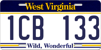 WV license plate 1CB133