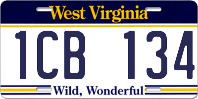 WV license plate 1CB134