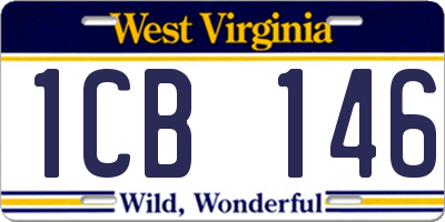 WV license plate 1CB146