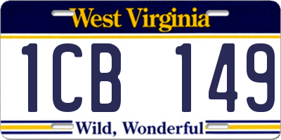 WV license plate 1CB149
