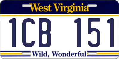 WV license plate 1CB151