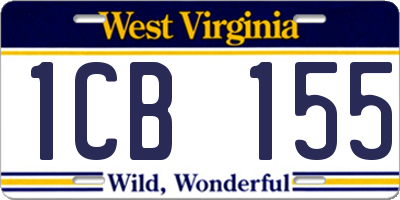 WV license plate 1CB155