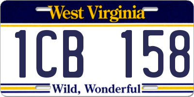 WV license plate 1CB158