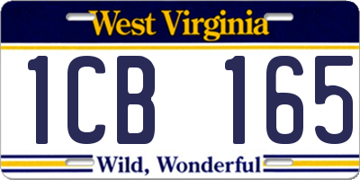 WV license plate 1CB165
