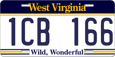 WV license plate 1CB166