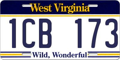 WV license plate 1CB173