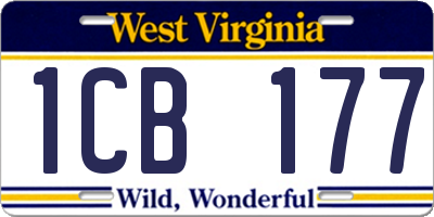 WV license plate 1CB177