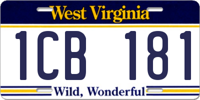 WV license plate 1CB181