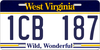 WV license plate 1CB187