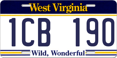 WV license plate 1CB190