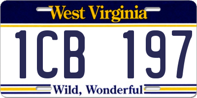 WV license plate 1CB197