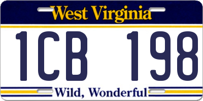 WV license plate 1CB198