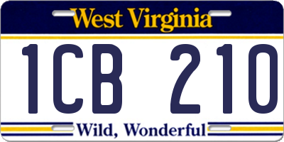 WV license plate 1CB210
