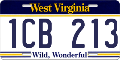 WV license plate 1CB213
