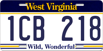 WV license plate 1CB218