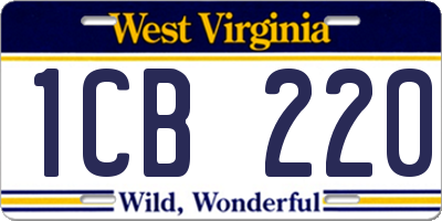 WV license plate 1CB220