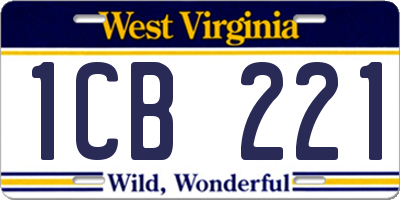WV license plate 1CB221