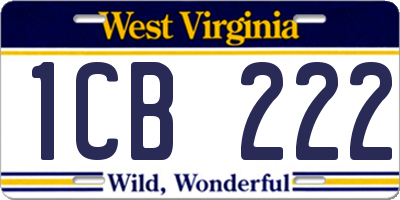 WV license plate 1CB222