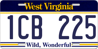WV license plate 1CB225