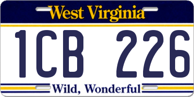 WV license plate 1CB226