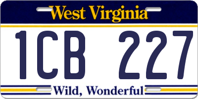 WV license plate 1CB227
