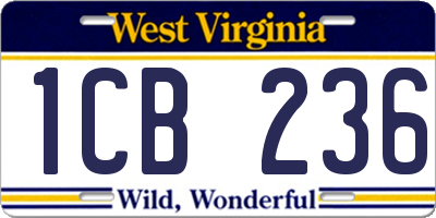 WV license plate 1CB236