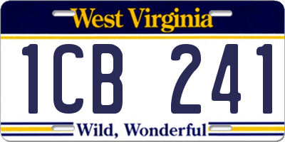 WV license plate 1CB241