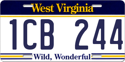 WV license plate 1CB244