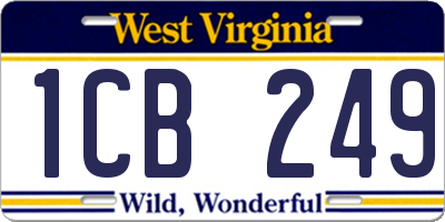 WV license plate 1CB249