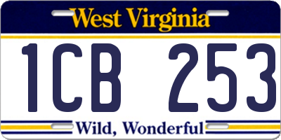 WV license plate 1CB253